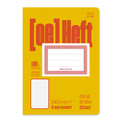 Artikelbild 2 für Ursus Schulheft OE Recycling kariert DIN A6 ohne Rand, 40 Blatt, 1 St., Artikelnummer 515148