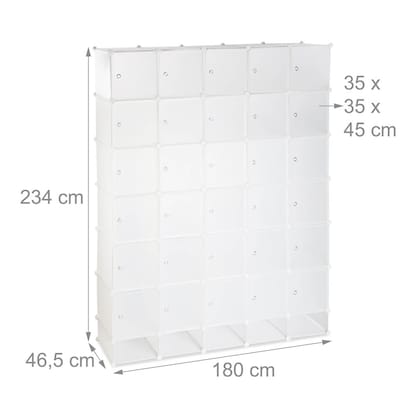 Artikelbild 3 für relaxdays Kleiderschrank, 10024527_49 weiß, transparent 180,0 x 46,5 x 234,0 cm, 1 St., Artikelnummer 522462