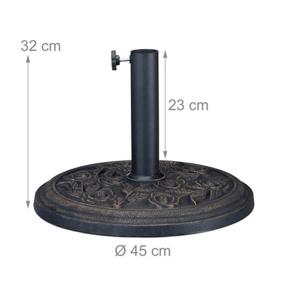 Artikelbild 3 für relaxdays Sonnenschirmständer schwarz/gold, Kunststoff, Artikelnummer 767861