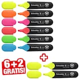 Artikelbild 1 für 6 + 2 GRATIS: Schneider Job Textmarker farbsortiert, 6 St. + GRATIS 2 St., Artikelnummer 322079