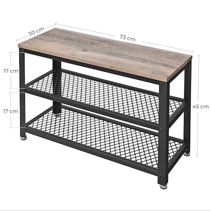 Artikelbild 2 für VASAGLE Schuhbank LBS73MB grau, schwarz Holz 73,0 cm, Artikelnummer 439337