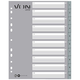 Artikelbild 1 für VON LEITZ Register DIN A4 Überbreite 1-10 grau-weiß 10-teilig, 1 Satz, Artikelnummer 635799