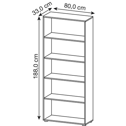 Artikelbild 2 für HAMMERBACHER Aktenregal Altus lichtgrau 80,0 x 33,0 x 188,0 cm, 1 St., Artikelnummer 204073