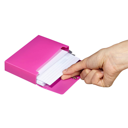 Artikelbild 2 für M&M Karteikasten DIN A7 für 100 Karteikarten sunset-red ohne Deckel, Artikelnummer 380117