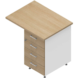 Artikelbild 1 für Quadrifoglio Standcontainer weiß, eiche hell 4 Auszüge Kunststoff-Stangengriff weiß 80,0 x 60,0 x 75,0 cm, Artikelnummer 592941