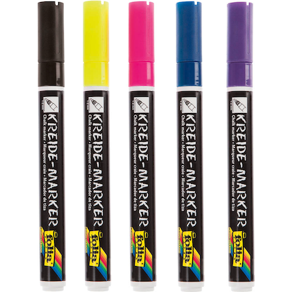 Artikelbild 2 für folia NEON LIGHTS Kreidemarker farbsortiert 1,0 - 2,0 mm, 5 St., Artikelnummer 314722