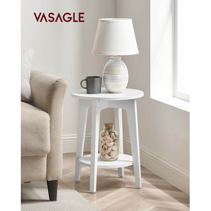 Artikelbild 5 für VASAGLE Beistelltisch rund Spanplatte weiß 40,0 x 40,0 x 50,7 cm, 1 St., Artikelnummer 289946