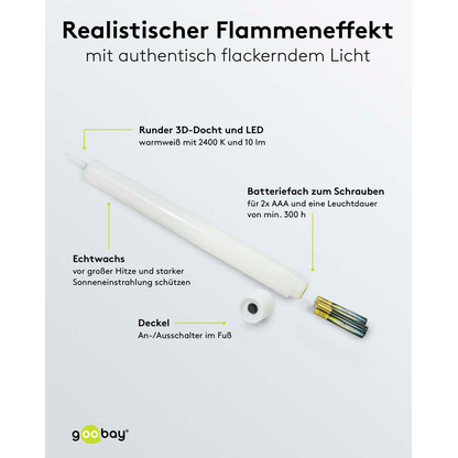 Artikelbild 4 für goobay LED-Kerzen weiß, 5 St., Artikelnummer 725459