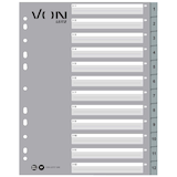 Artikelbild 1 für VON LEITZ Register DIN A4 Überbreite 1-12 grau-weiß 12-teilig, 1 Satz, Artikelnummer 635819