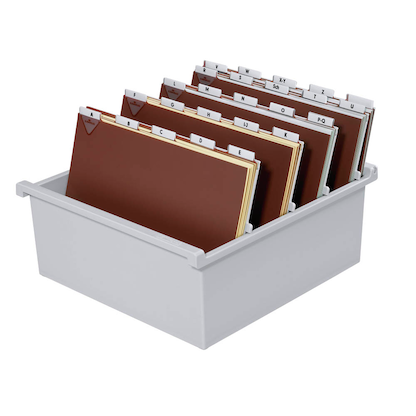 Artikelbild 2 für HAN Karteikasten DIN A4 für 1.300 Karteikarten grau ohne Deckel, Artikelnummer 786970