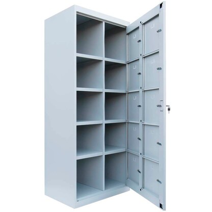 Artikelbild 3 für LÜLLMANN Schließfachschrank lichtgrau 526250, 10 Schließfächer 74,0 x 50,0 x 180,0 cm, Artikelnummer 186557