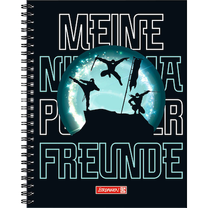 Artikelbild 2 für BRUNNEN Freundebuch Ninja Power ca. DIN A5 liniert, schwarz/blau Hardcover 80 Seiten, 1 St., Artikelnummer 264279