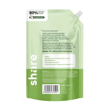 Artikelbild 2 für share Limette & Koriander Flüssigseife 500 ml, Artikelnummer 859324