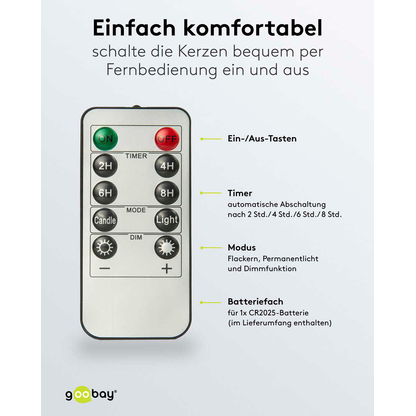 Artikelbild 5 für goobay LED-Kerzen weiß, 5 St., Artikelnummer 725459