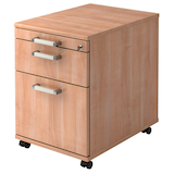 Artikelbild 1 für HAMMERBACHER Solid AC20 Rollcontainer nussbaum 3 Auszüge 42,8 x 58,0 x 59,0 cm, Artikelnummer 399319