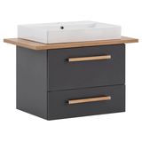 Artikelbild 1 für MÖBELPARTNER Waschbecken mit Unterschrank Duo 701518 anthrazit, eiche landhaus 82,2 x 50,0 x 61,5 cm, Artikelnummer 673453