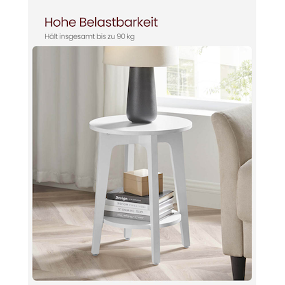 Artikelbild 8 für VASAGLE Beistelltisch rund Spanplatte weiß 40,0 x 40,0 x 50,7 cm, 1 St., Artikelnummer 289946