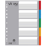 Artikelbild 1 für VON LEITZ Register DIN A4 Vollformat blanko grau-weiß 5-teilig, 1 Satz, Artikelnummer 635866