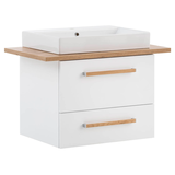 Artikelbild 1 für MÖBELPARTNER Waschbecken mit Unterschrank Duo 701517 kreideweiß, eiche landhaus 82,2 x 50,0 x 61,5 cm, Artikelnummer 673477