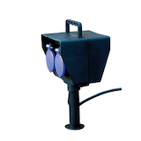 Artikelbild 1 für as-Schwabe Erdspieß 2-fach Gartensteckdose 2,0 m schwarz, Artikelnummer 973490