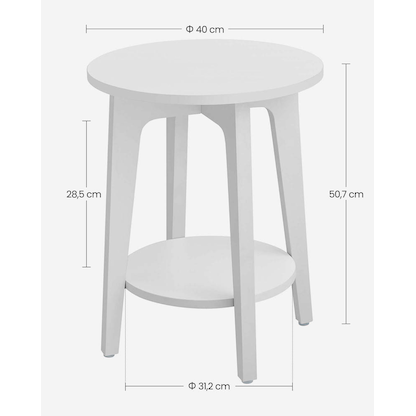 Artikelbild 9 für VASAGLE Beistelltisch rund Spanplatte weiß 40,0 x 40,0 x 50,7 cm, 1 St., Artikelnummer 289946