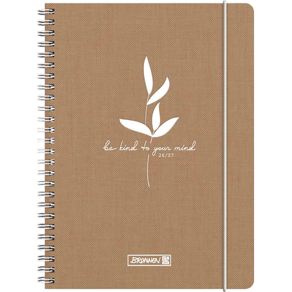 Artikelbild 2 für BRUNNEN Schülerkalender Linen 2026/2027 hellbraun, weiß, 1 St., Artikelnummer 805067