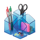 Artikelbild 1 für HAN Stiftehalter SCALA blau-transparent Polystyrol 4 Fächer 12,5 x 12,5 x 10,0 cm, Artikelnummer 120733