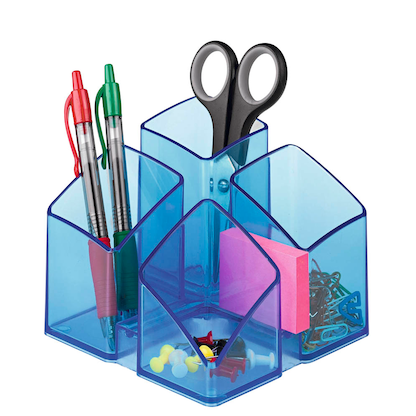 Artikelbild für HAN Stiftehalter SCALA blau-transparent Polystyrol 4 Fächer 12,5 x 12,5 x 10,0 cm, Artikelnummer 120733