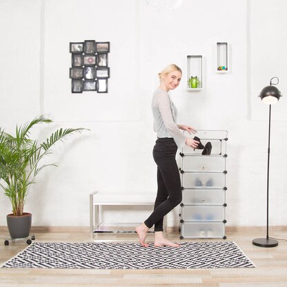 Artikelbild 2 für relaxdays Schuhschrank, 10021962_50 transparent 6 Fachböden 49,0 x 37,0 x 107,0 cm, Artikelnummer 451134