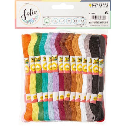 Artikelbild 3 für folia Garn zum Sticken matt mehrfarbig 1,0 mm x 8,0 m, Artikelnummer 479111