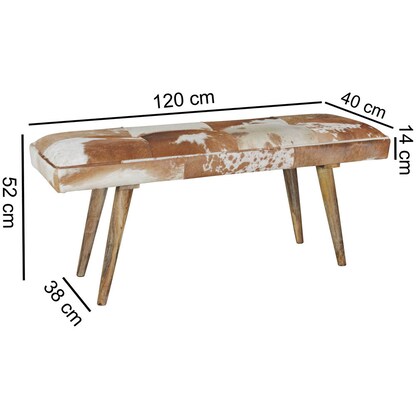 Artikelbild 2 für WOHNLING Sitzbank WL5.103 braun Leder 120,0 cm, Artikelnummer 545208