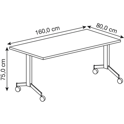 Artikelbild 2 für HAMMERBACHER Mehrzwecktisch KF 16 lichtgrau rechteckig, T-Fuß-Gestell silber, 160,0 x 80,0 x 75,0 cm, Artikelnummer 655410