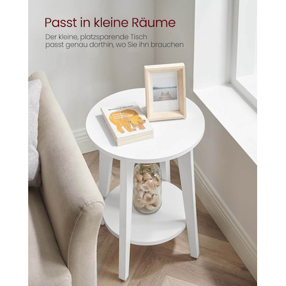 Artikelbild 7 für VASAGLE Beistelltisch rund Spanplatte weiß 40,0 x 40,0 x 50,7 cm, 1 St., Artikelnummer 289946