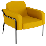 Artikelbild 1 für medso powered by PAPERFLOW Sessel MEDSO L Rund gelb schwarz Kunststoff 75,0 x 74,3 x 73,6 cm, 1 St., Artikelnummer 522799