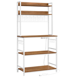 Artikelbild 1 für VASAGLE Küchenregal weiß, walnussbraun 80,0 x 40,0 x 170,0 cm, 1 St., Artikelnummer 759849