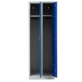 Artikelbild 1 für Gürkan Spind lichtgrau, enzianblau 103492, 2 Schließfächer 60,0 x 50,0 x 180,0 cm, Artikelnummer 559652