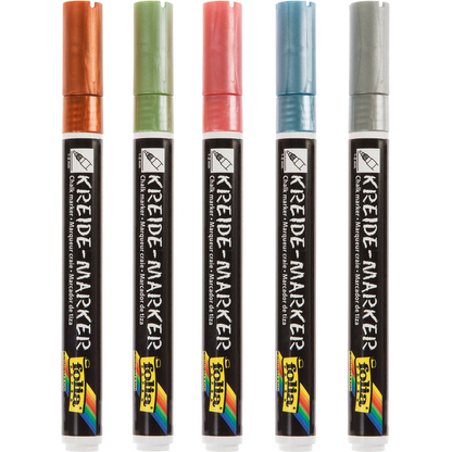 Artikelbild 2 für folia METALLIC EFFECTS Kreidemarker farbsortiert 1,0 - 2,0 mm, 5 St., Artikelnummer 314631