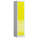 Artikelbild 1 für ClassiX Spind lichtgrau, zinkgelb X-523216, 2 Schließfächer 41,5 x 50,0 x 180,0 cm, Artikelnummer 189189