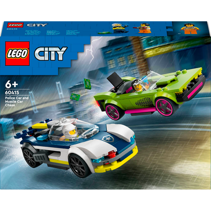 Artikelbild 2 für LEGO® City 60415 Verfolgungsjagd mit Polizeiauto und Muscle Car Bausatz, Artikelnummer 239359