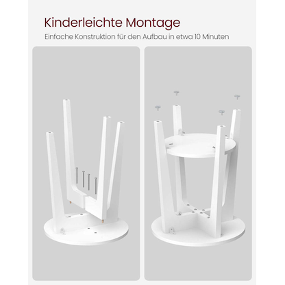 Artikelbild 10 für VASAGLE Beistelltisch rund Spanplatte weiß 40,0 x 40,0 x 50,7 cm, 1 St., Artikelnummer 289946
