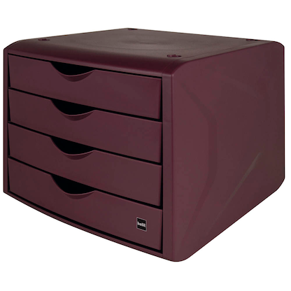 Artikelbild für helit Schubladenbox the green chameleon bordeaux H6429525, DIN A4 mit 4 Schubladen, 1 St., Artikelnummer 823801