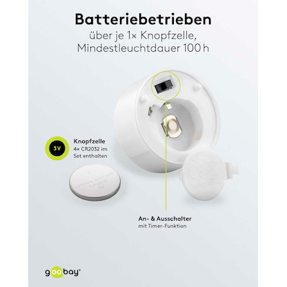 Artikelbild 6 für goobay LED-Teelichter weiß, 4 St., Artikelnummer 725339