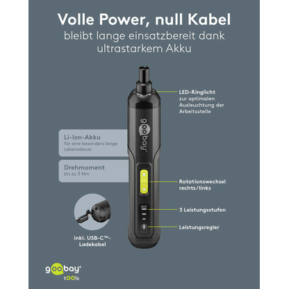 Artikelbild 10 für goobay 77816 Akku-Schrauber-Set, mit 1 Akku, Artikelnummer 779609