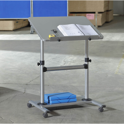 Artikelbild für rocada höhenverstellbarer Schreibtisch alugrau rechteckig, T-Fuß-Gestell alu 80,0 x 60,0 cm, Artikelnummer 585923