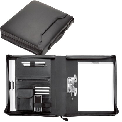 Artikelbild für Alassio Ringbuchmappe BERGAMO Lederimitat DIN A4 schwarz, Artikelnummer 899104