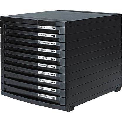 Artikelbild für HAN Schubladenbox Contur schwarz 1510-13D, DIN B4 mit 10 Schubladen, 1 St., Artikelnummer 197131