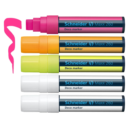 Artikelbild 3 für 4 + 1 GRATIS: Schneider Maxx 260 Kreidemarker farbsortiert 5,0 - 15,0 mm, 4 St. + GRATIS 1 St., Artikelnummer 514186
