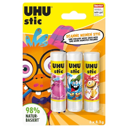 Artikelbild 3 für UHU MONSTER Klebestifte 8,2 g, 3 St., Artikelnummer 312656