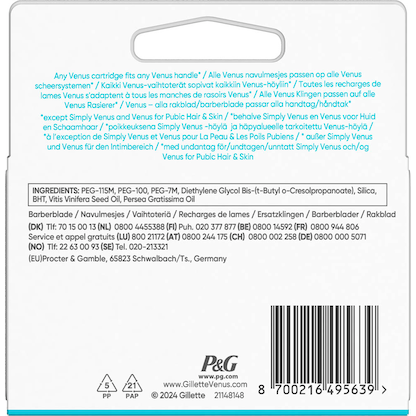 Artikelbild 2 für Gillette Venus Smooth Rasierklingen 4 St., Artikelnummer 707079