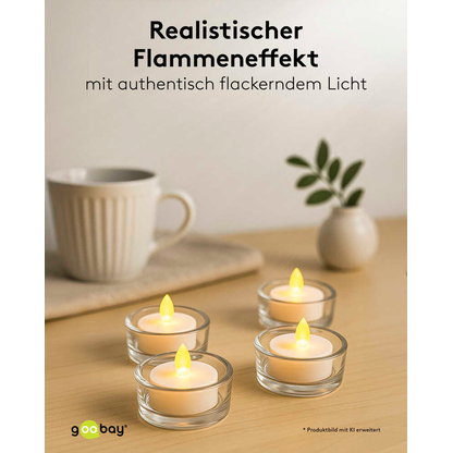 Artikelbild 2 für goobay LED-Teelichter weiß, 4 St., Artikelnummer 725339